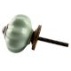 Sage Green Medium Ceramic Melon Knob in Silver Line